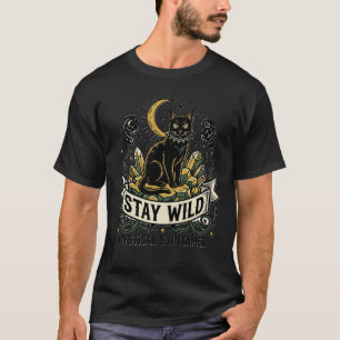 Camisa Preta de Gato StayWild Estética Mística de 