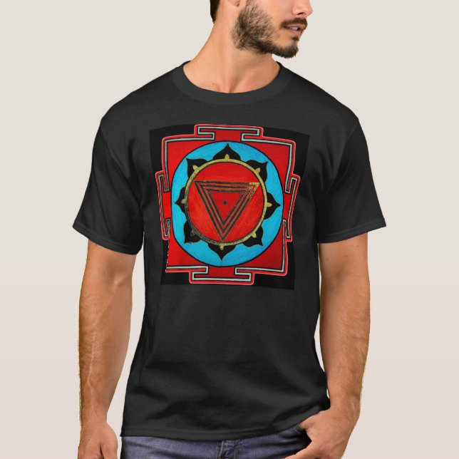Camisa preta de Kali Yantra T (Frente)