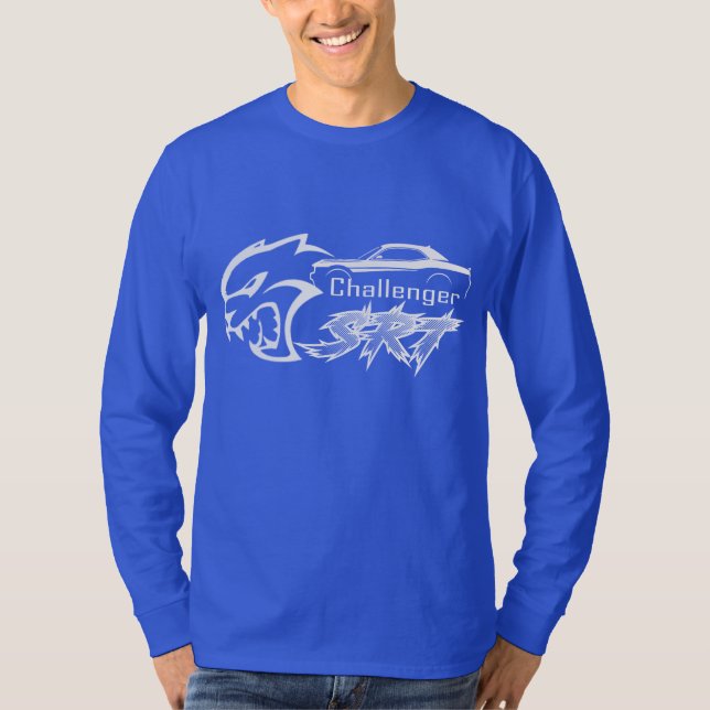 Camisa Preta de Manga Curta com Decote Canoa Dodge (Frente)