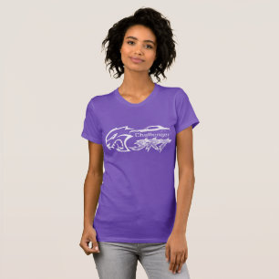 Camisa Preta de Manga Curta com Decote Canoa Dodge