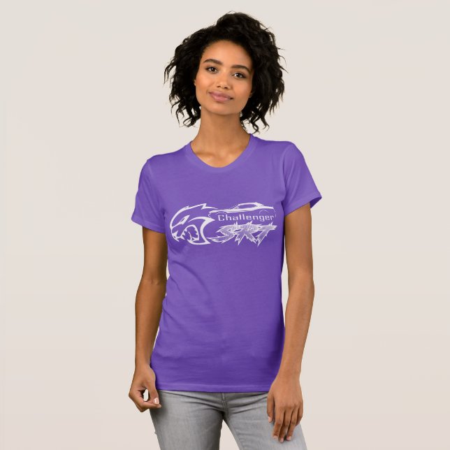 Camisa Preta de Manga Curta com Decote Canoa Dodge (Frente Completa)