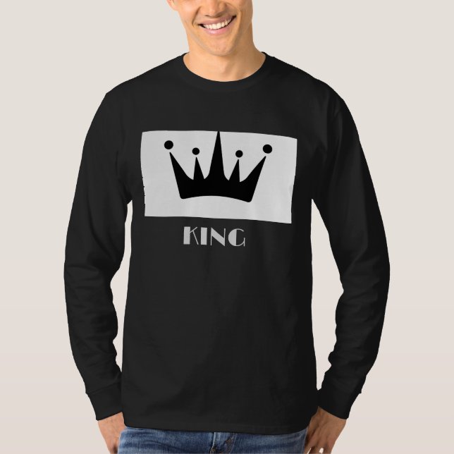 Camisa preta de manga longa com imagem da coroa de (Frente)