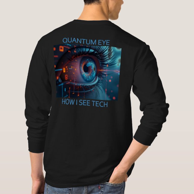camisa preta de manga longa tech Quantum Eye vista (Verso)