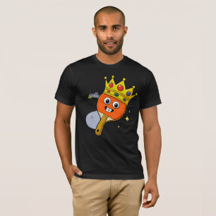 Camisa Preta de Tênis de Mesa com Paddle de Desenh