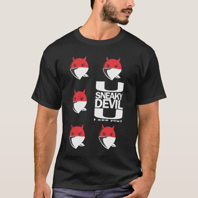 Camisa preta de UsneakydevilU T (Frente)