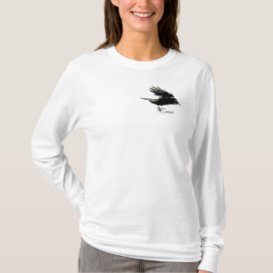 Camisa preta de voo da arte dos animais selvagens