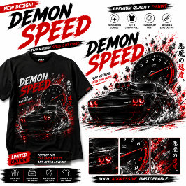 Camisa Preta Demon Speed Muscle Car Dark Racing -