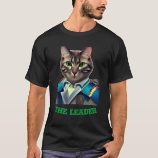 Camisa Preta Divertida do Chefe Gato de Terno