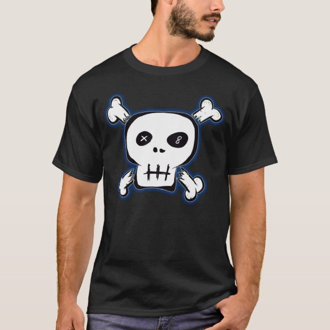 Camisa preta do crânio do punk (Frente)