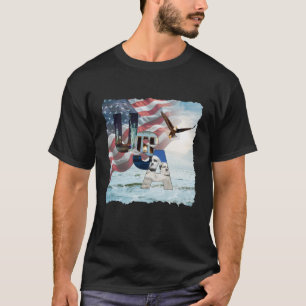Camisa preta do Dia 4 de Julho com Bandeira Americ