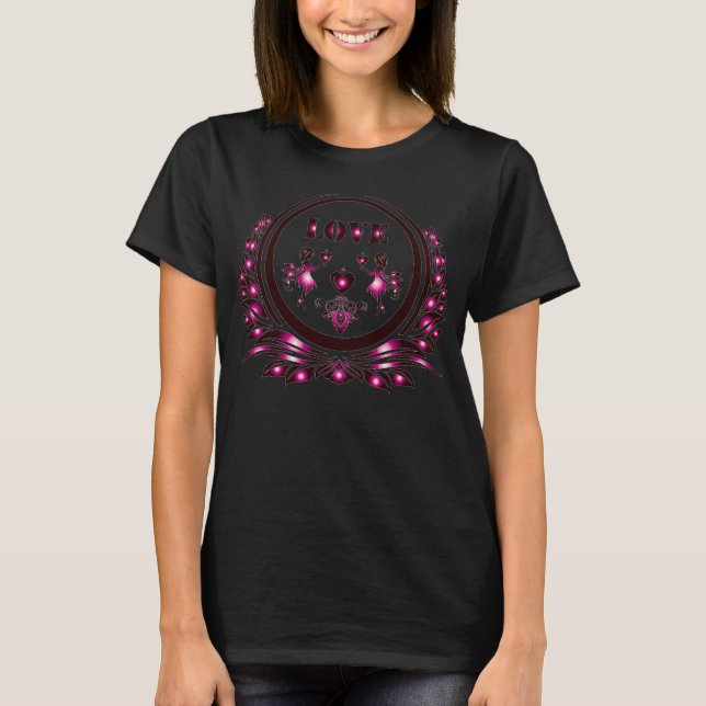 Camisa Preta Feminina Heart Lover (Frente)