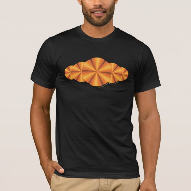 Camisa Preta Masculina Ilusão Óptica Laranja (Frente)