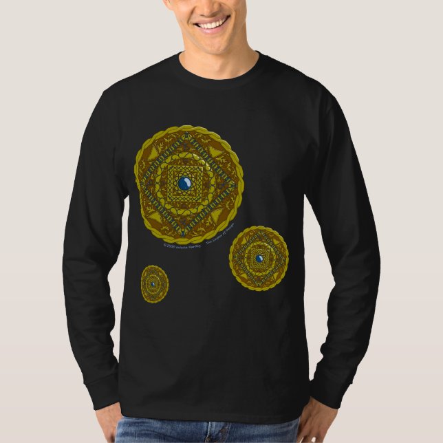 Camisa Preta Masculina Mandala de Capricórnio (Frente)