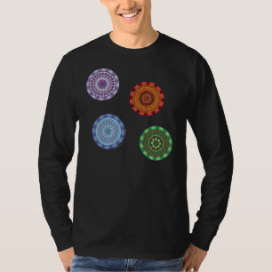 Camisa Preta Masculina Mandalas dos Elementos