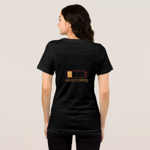 camisa preta meia manga com café trendy