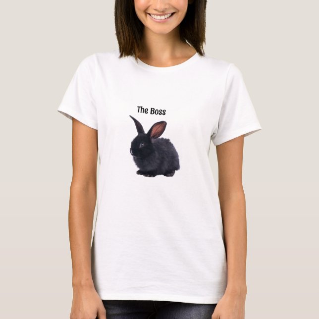Camisa Preta Personalizada de Coelho (Frente)