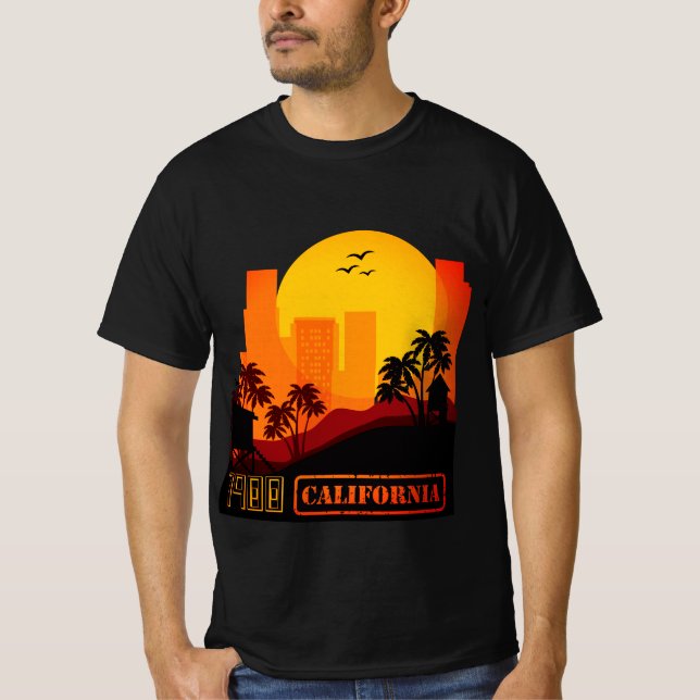 Camisa preta vintage da Califórnia em 1900 (Frente)