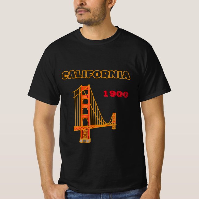 Camisa preta vintage da Califórnia em 1900 (Frente)