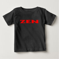 Camisa preta vívida do bebê vermelho Zen