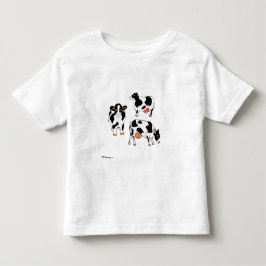 Camisa preto e branco de três vacas