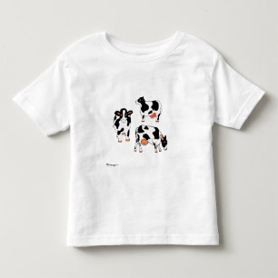 Camisa preto e branco de três vacas