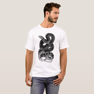 Camisa preto e branco do cobra dos homens
