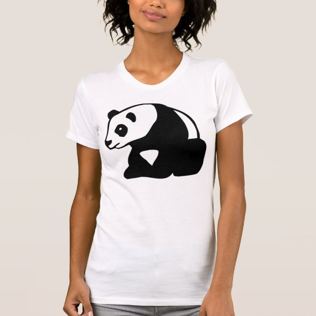 CAMISA PRETO E BRANCO DO URSO DE PANDA T (Frente)