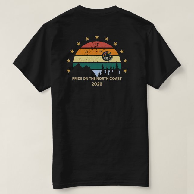 Camisa Pride Retro Sunset da Costa Norte (Verso do Design)