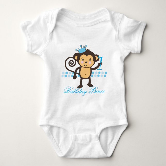 Camisa príncipe macaco de primeiro aniversário per (Frente)