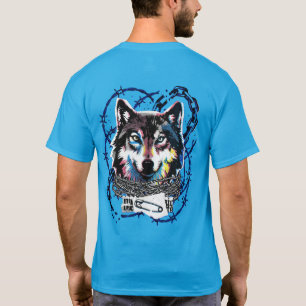 Camisa Punk Lobo Grunge Streetwear Lobo Gráfico