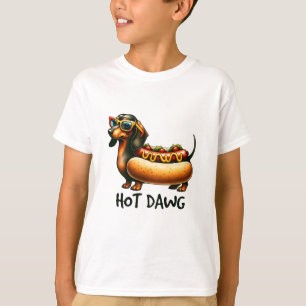 Camisa quente: Camisa-T das crianças de cachorro q
