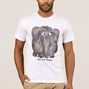 Camisa quente e pesada do elefante T dos desenhos
