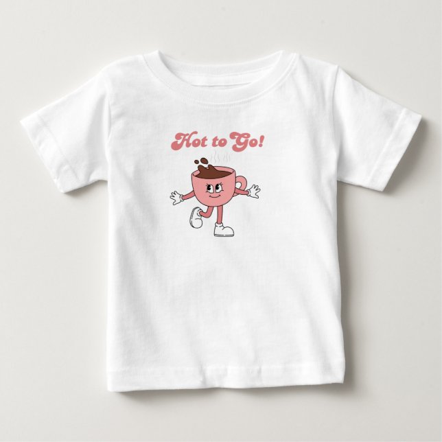 Camisa quente para andar, café com estilo retrô (Frente)
