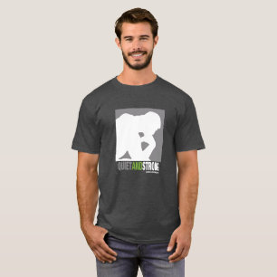 Camisa quieta e forte do logotipo - obscuridade