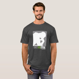 Camisa quieta e forte do logotipo - obscuridade