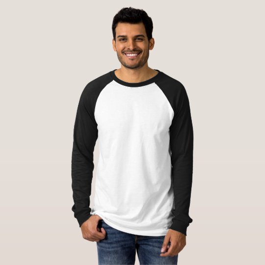 Manga Longa Raglan Básica, Branco/Preto