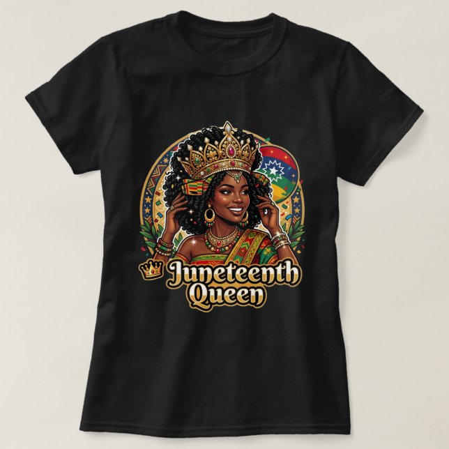 Camisa Rainha do Juneteenth, Camiseta Orgulho Negr (Frente do Design)