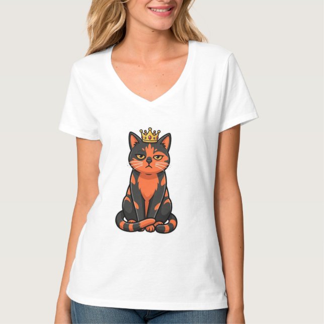 Camisa Rainha Gato - Presente Divertido para Mãe d (Frente)