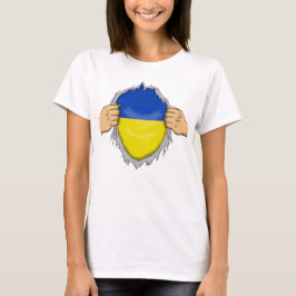 Camisa Rasgada Bandeira da Ucrânia Dentro
