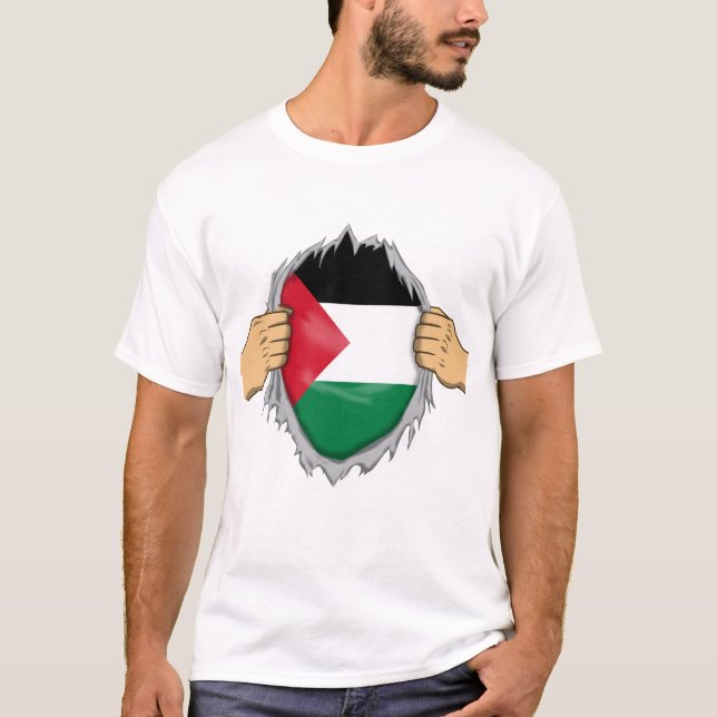 Camisa Rasgada Bandeira Palestina Dentro (Frente)