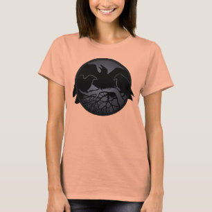 Camisa Raven Ringer Camisas de Arte Cruzada Femini