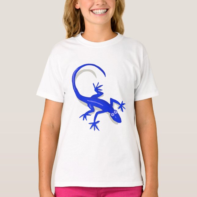 camisa real de lagartos azuis (Frente)