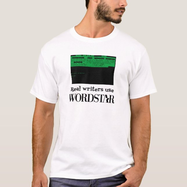 Camisa real do WordStar do uso dos escritores (Frente)