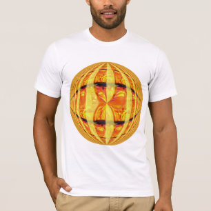 Camisa redonda Dourada orb branca