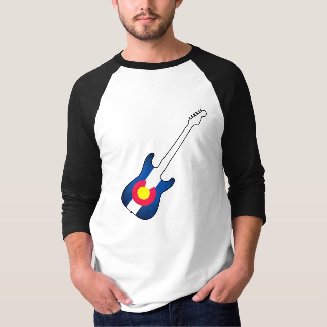 Camisa reglan de guitarra do Colorado (Frente)