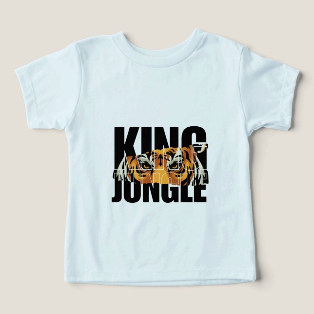 CAMISA REI JUNGLE PARA CRIANÇAS BEBÊ (Design frontal)
