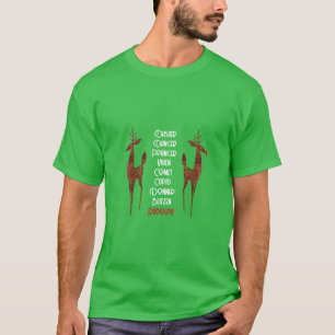 Camisa - Reindeer Papai noel - Rudolph Vermelho - 