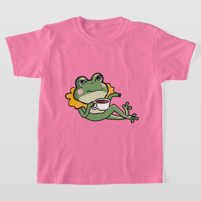 Camisa Relaxante de Amante de Chá de Rã Verde - De (Postura )