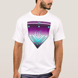 Camisa renegado ciana e roxa da crista de Enigma