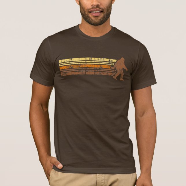 Camisa retro afligida de Sasquatch do vintage (Frente)